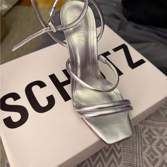 SCHUTZ Metallic Silver Heels - Picture 2 of 5